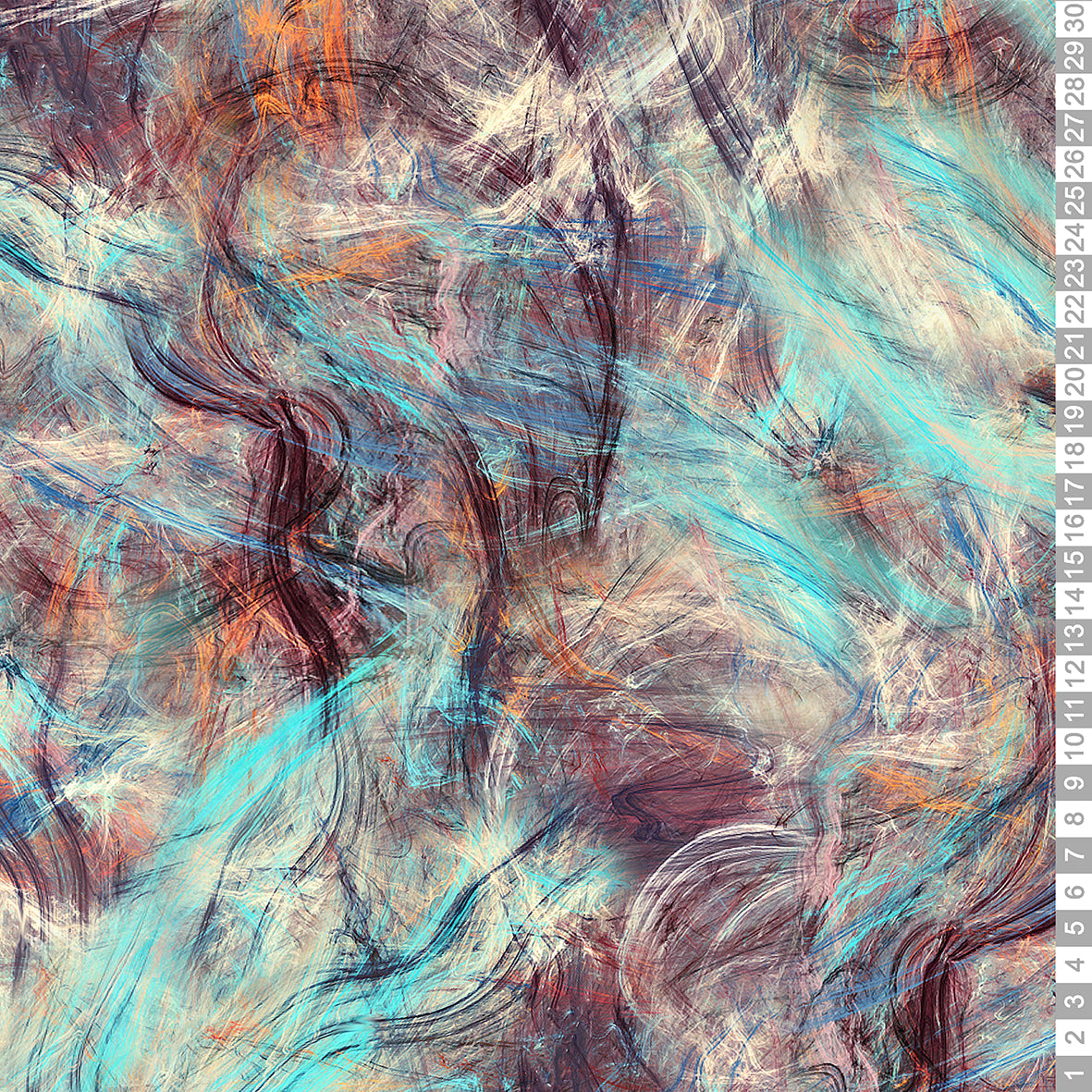 Abstrakce tyrkys Tričkovina 190gr. /Teplákovina 240gr.