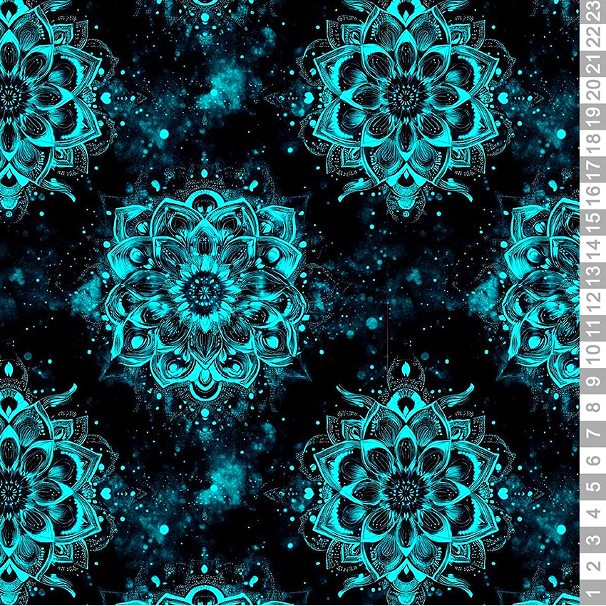 Neon mandala Teplákovina 240gr.