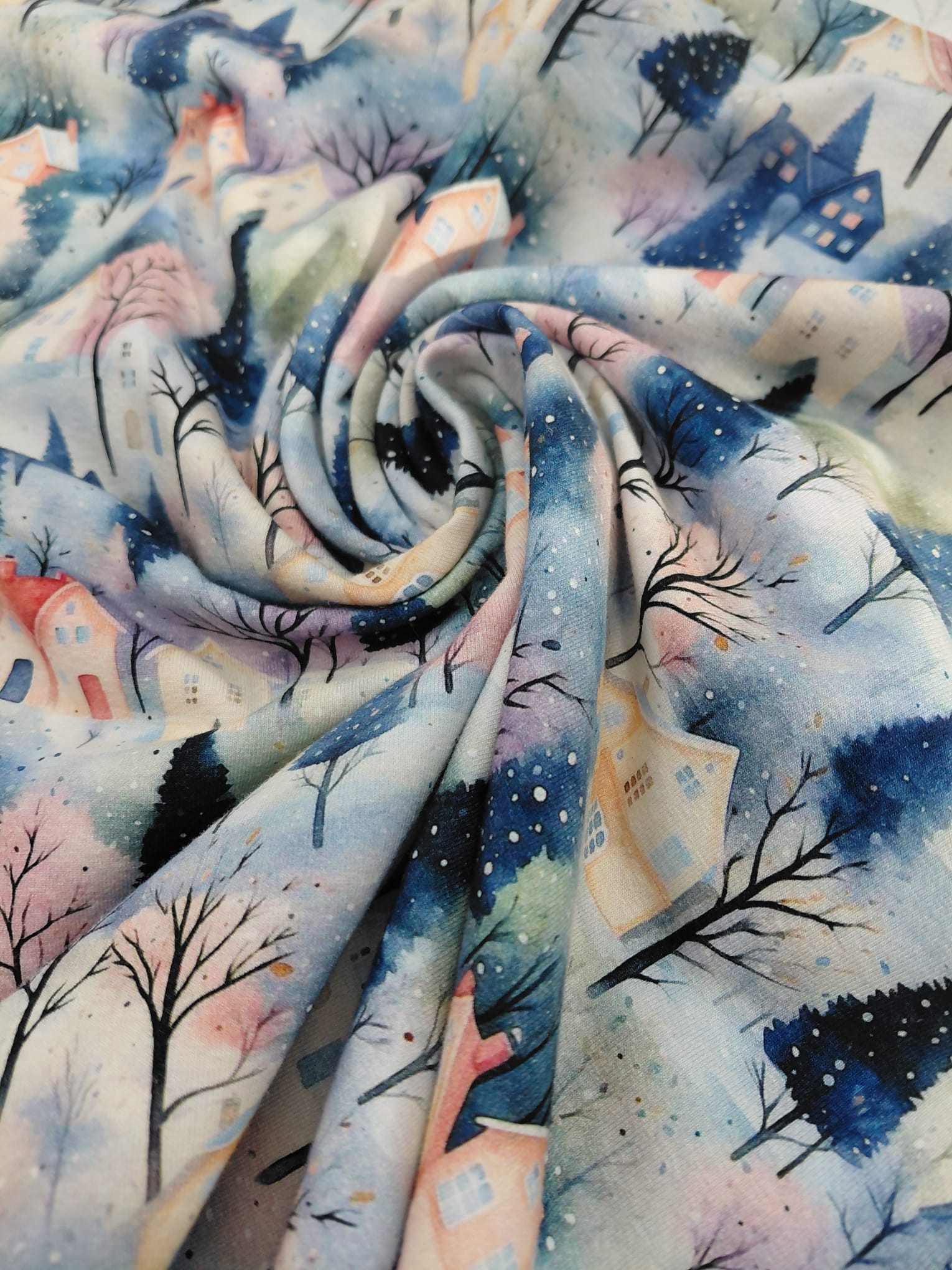 Zimní domečky ❄ Tričkovina 190gr.