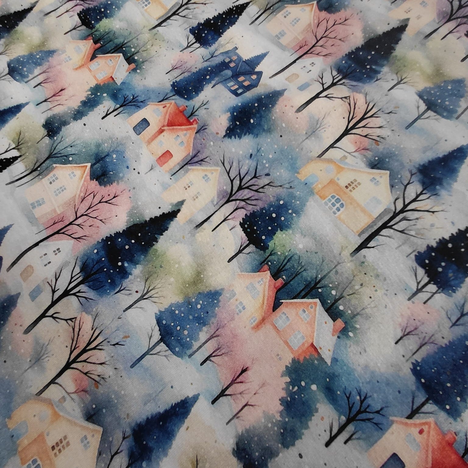 Zimní domečky ❄ Tričkovina 190gr.