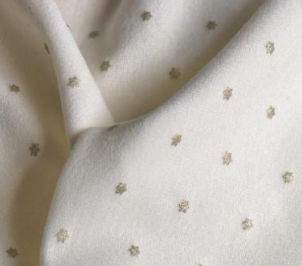 Zlatá hvězdička na smetanové Teplákovina Počesaná VISKOZA 240gr.❄️