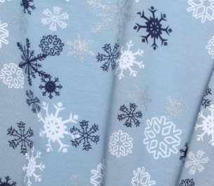 Třpytivé vločky Sv. modrošedá Teplákovina 240gr. ❄️