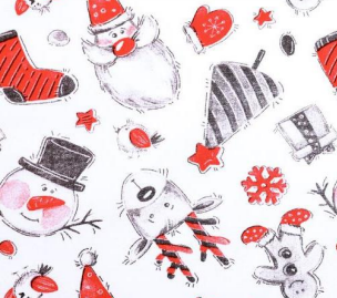 Vánoční vzor Teplákovina podčesaná 320gr. ❄️