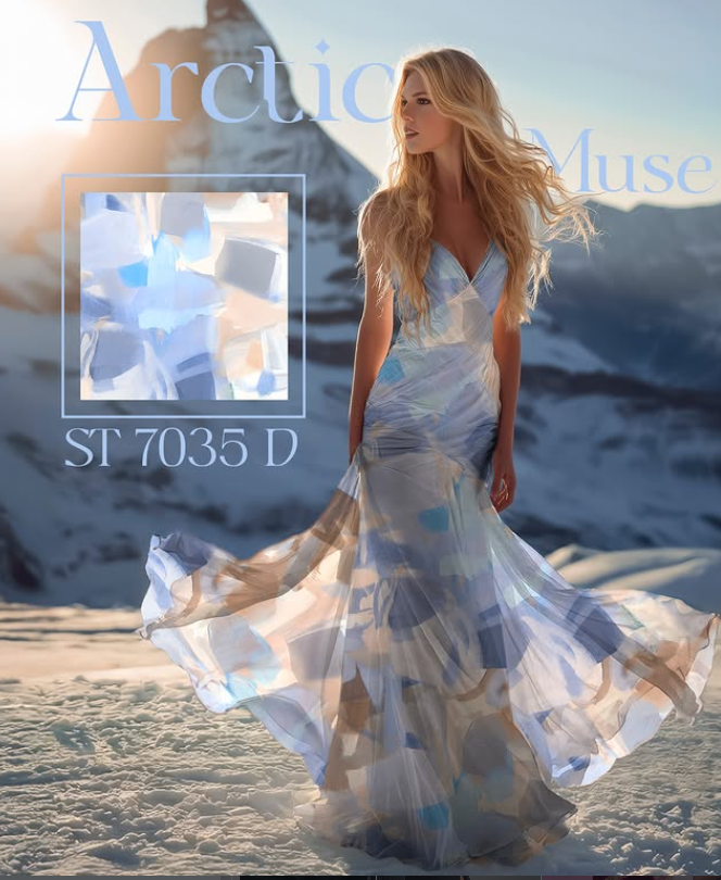 Mléčné hedvábí/Kimo Sv. modrá abstrakce gr.