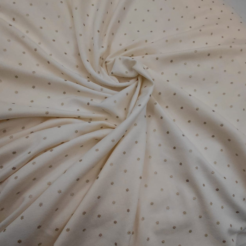 Zlatá hvězdička na smetanové Teplákovina Počesaná VISKOZA 240gr.❄️