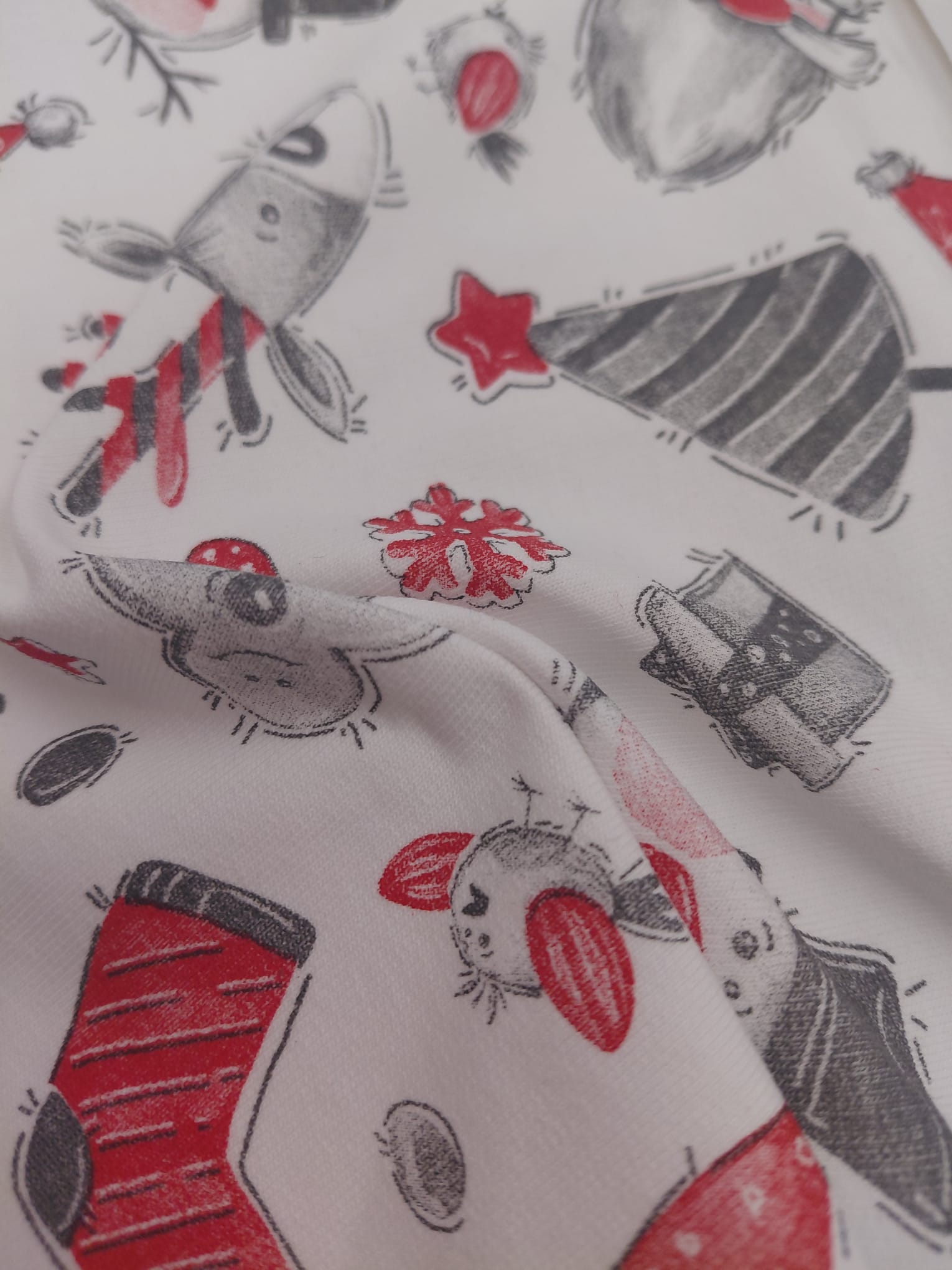 Vánoční vzor Teplákovina podčesaná 320gr. ❄️