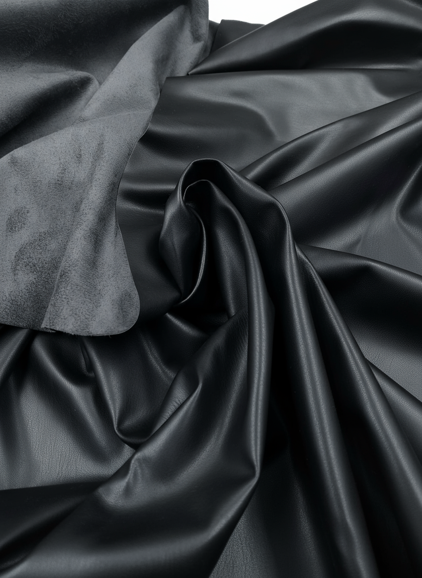 Umělá elastická kůže Tm. hnědá/Bordo/Černá