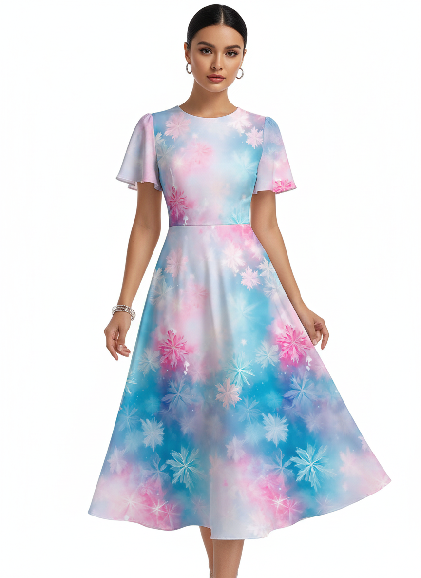 Vzor na modeli - Mrazivé vločky (jiný styl šatů)